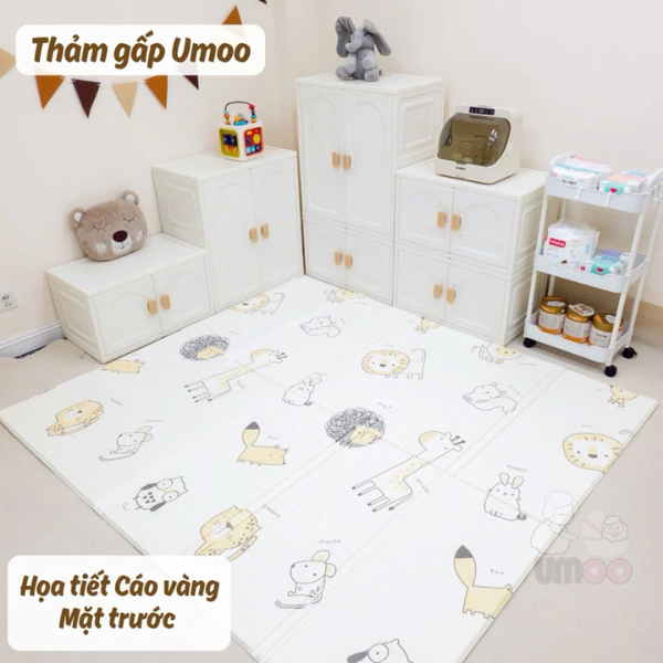 Thảm Gấp Umoo 1.5cm UM-0766 Họa Tiết Cáo Vàng (1m8x2m)