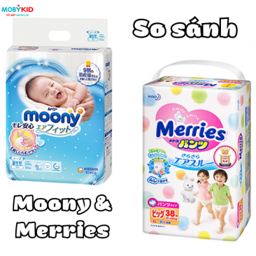 So sánh bỉm tã Merries và Moony cho bé, nên mua loại nào?