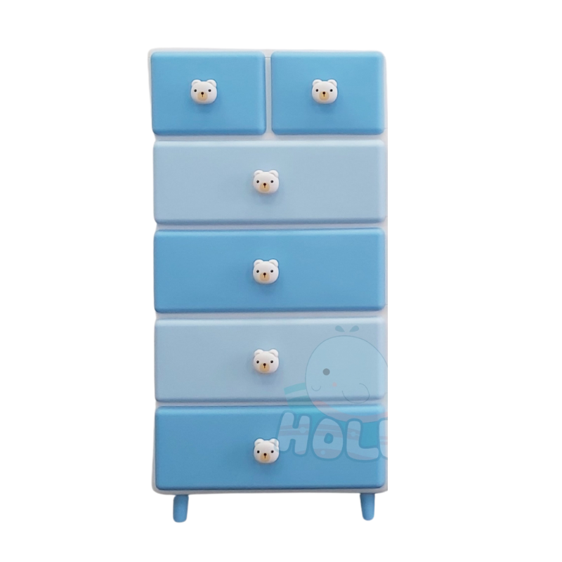Tủ Ngăn Kéo Gấu Thỏ 5 Tầng Holla HL-09209 - Màu Xanh