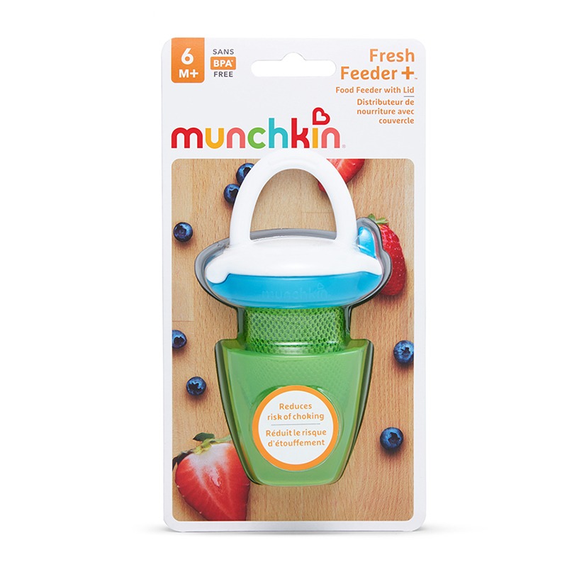 Túi ăn chống hóc có nắp Munchkin màu xanh