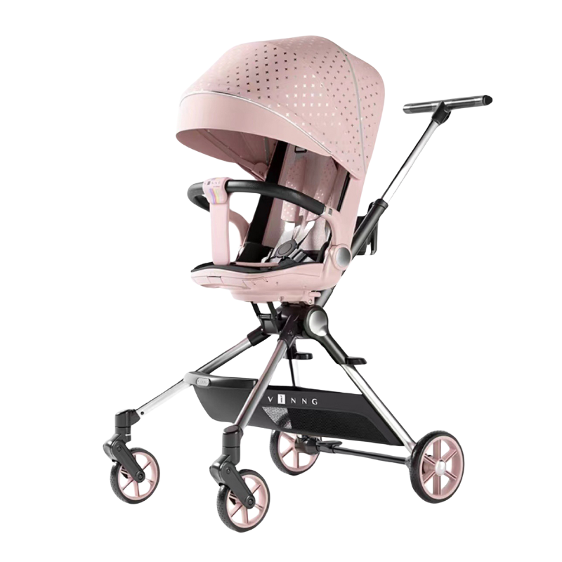 Xe Đẩy Đảo Chiều Gấp Gọn Vinng Q7 - Màu Hồng