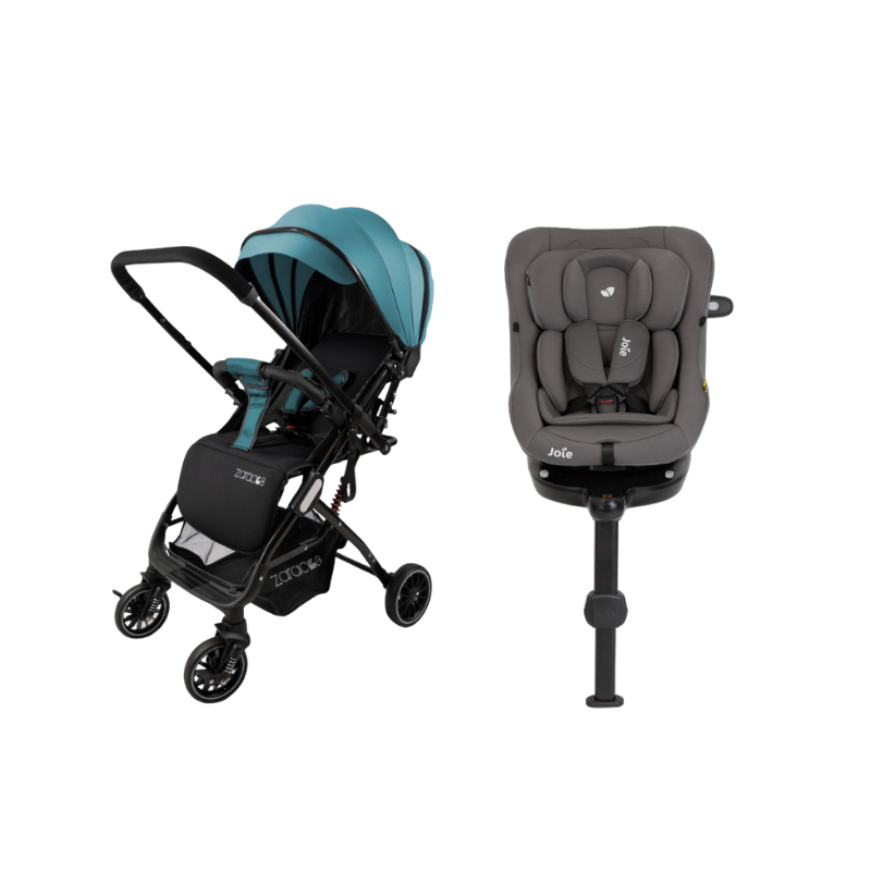 Xe Đẩy Trẻ Em Gấp Gọn Zaracos Evian 2996 + Ghế Ngồi Ô Tô Trẻ Em Joie I-Pivot 360 Thunder