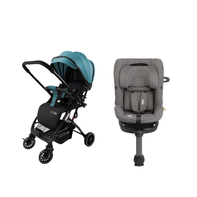 Xe Đẩy Trẻ Em Gấp Gọn Zaracos Evian 2996 + Ghế Ngồi Ô Tô Trẻ Em Joie I-Pivot Grow Thunder