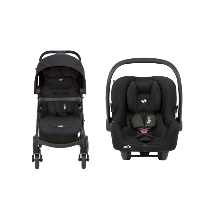Xe Đẩy Trẻ Em Joie Muze LX W/ FM Coal + Ghế Ngồi Ô Tô Trẻ Em Joie i-Snug 2 Shale