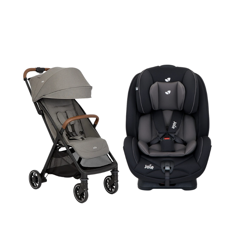 Xe Đẩy Trẻ Em Joie Pact Pro W/ RC & ADPT Pebble + Ghế Ngồi Ô Tô Trẻ Em Joie Stages Coal