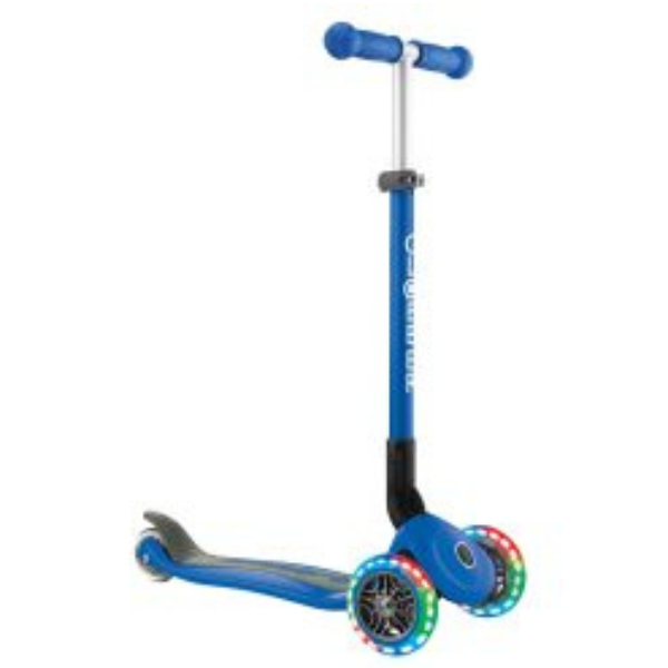 Xe Scooter 3 Bánh Globber Primo Foldable Lights Anodized Tbar từ 3-7 tuổi - Navy Blue