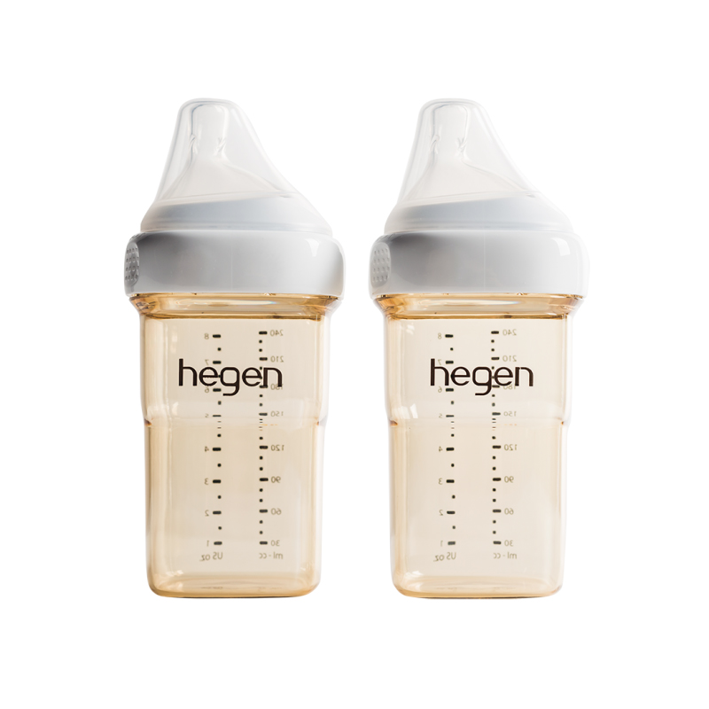 Bình sữa Hegen PPSU 240ml núm ti dành cho bé 3-6 tháng tuổi (2-Pack)