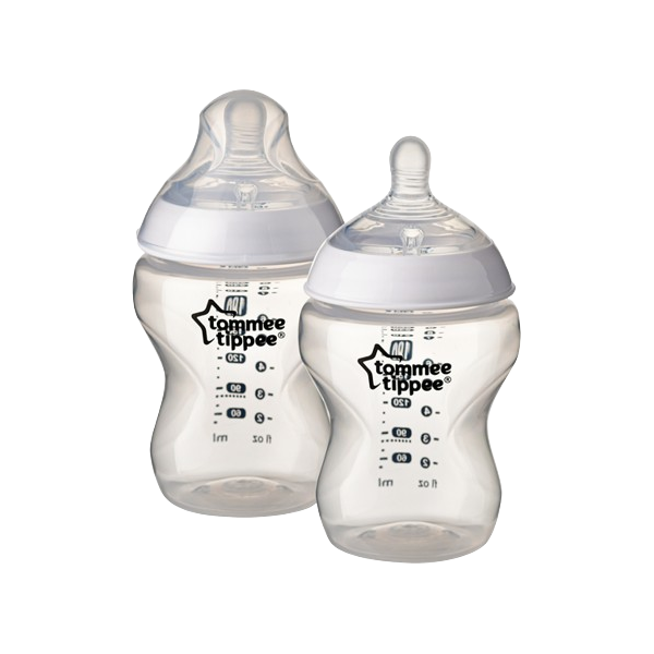 Bình Sữa Ty Siêu Mềm Tự Nhiên Tommee Tippee Closer To Nature 260ml, Núm Ty Đi Kèm 3-6 Tháng (Bình Đôi)