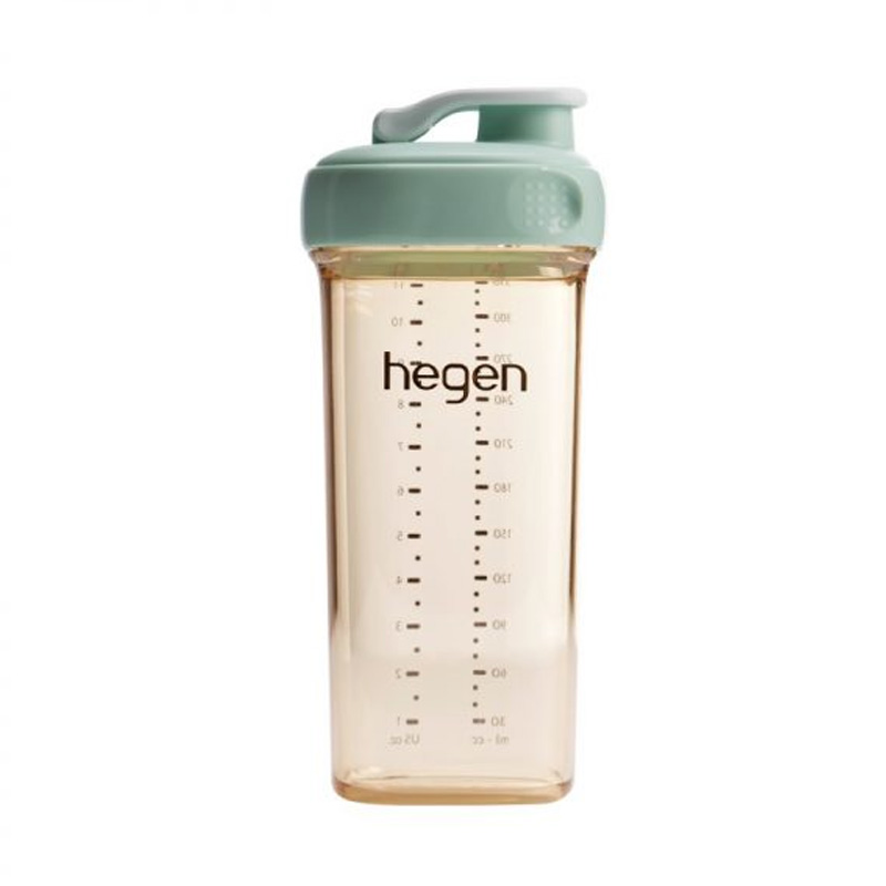 Bình uống nước Hegen PPSU 330ml nắp màu xanh lá