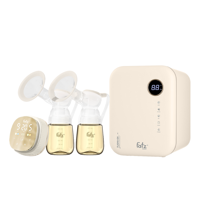 Combo Máy Hút Sữa Điện Đôi Fatzbaby Resonance 12 Plus + Máy Tiệt Trùng Sấy Khô Khử Mùi UVC-LED Công Nghệ Nano Plasma Ion Fatzbaby PLASMAX 8
