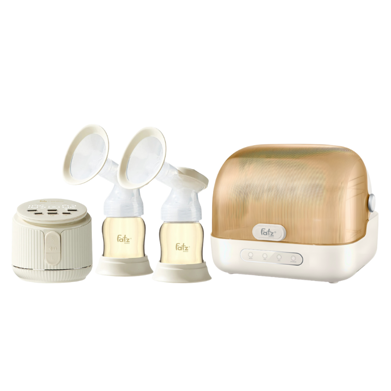 Combo Máy Hút Sữa Điện Đôi Rung Mát Xa Fatzbaby Resonance 11 Plus + Máy Úp Bình Sữa, Tiệt Trùng UVC, Sấy Khô Và Bảo Quản Fatzbaby Tidy 6