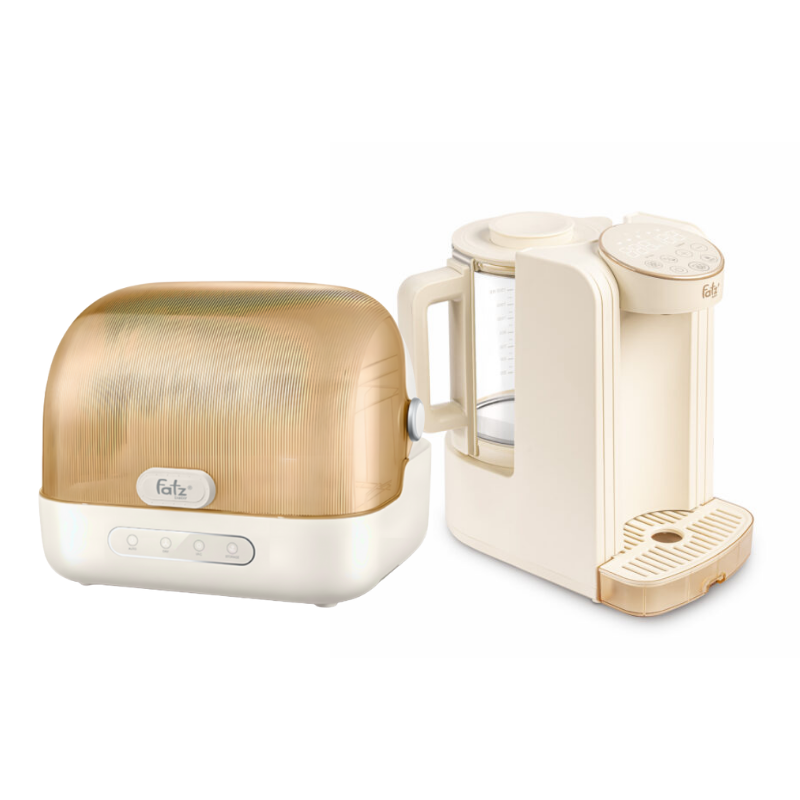 Combo Máy Úp Bình Sữa, Tiệt Trùng UVC, Sấy Khô Và Bảo Quản Fatzbaby Tidy 6 + Máy Đun Và Hâm Nước Pha Sữa Thông Minh Tiện Lợi Fatzbaby Smart 8 Plus