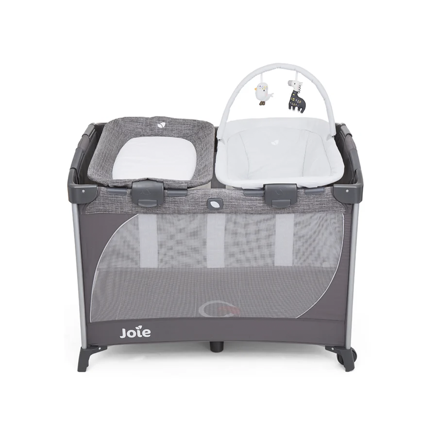 Giường cũi trẻ em Joie Commuter Change & Snooze Linen Gray