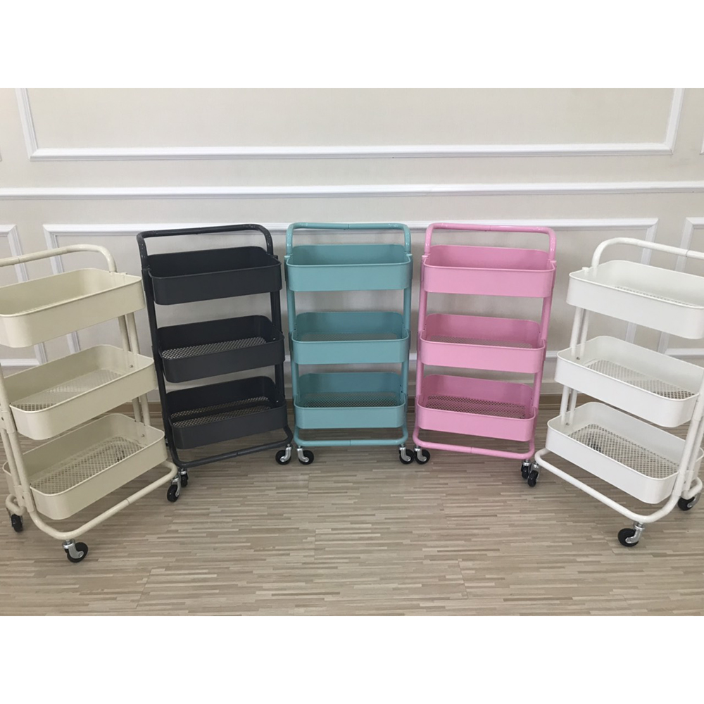 Kệ để đồ 3 tầng Trolly màu kem