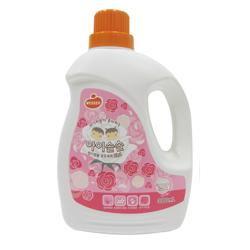 Nước giặt xả Wesser (2in1) hương Rose Garden (màu hồng) 3000ml