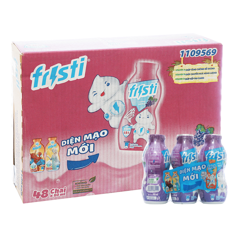 Sữa chua uống Fristi vị nho 80ml – Thùng 48 chai