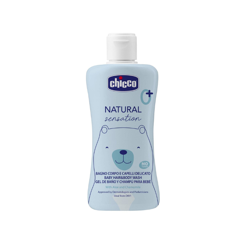 Sữa Tắm Gội Chiết Xuất Lô hội & Cúc La Mã Chicco Natural Sensation 0M+ 200ml