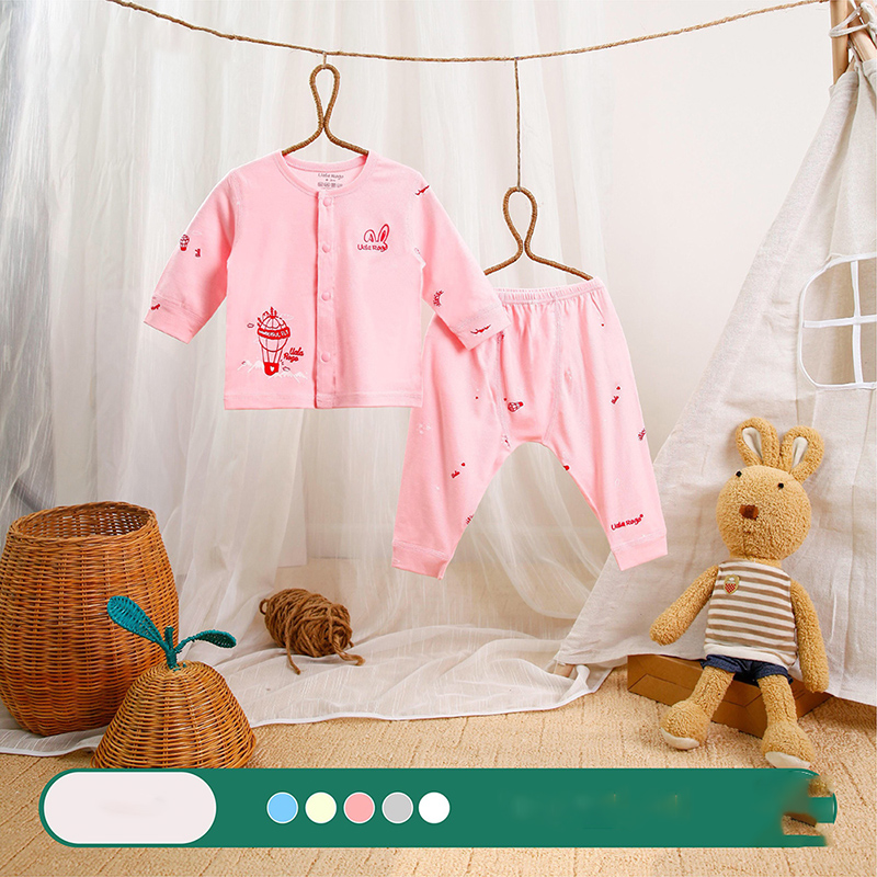 UR2218.4 - Bộ dài tay cài giữa vải petit Uala Rogo - Màu hồng