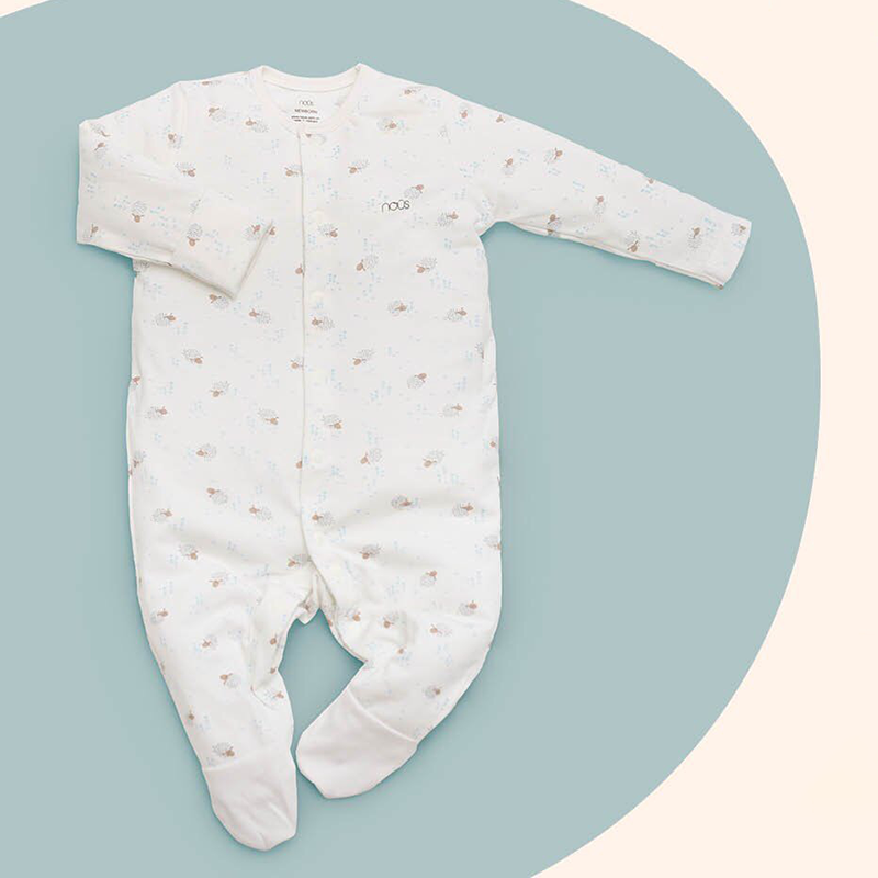 W611S1PSNB175 - Bộ quần áo Nous Bodysuit hình cừu vải Nu Petit - Màu trắng (NewBorn)