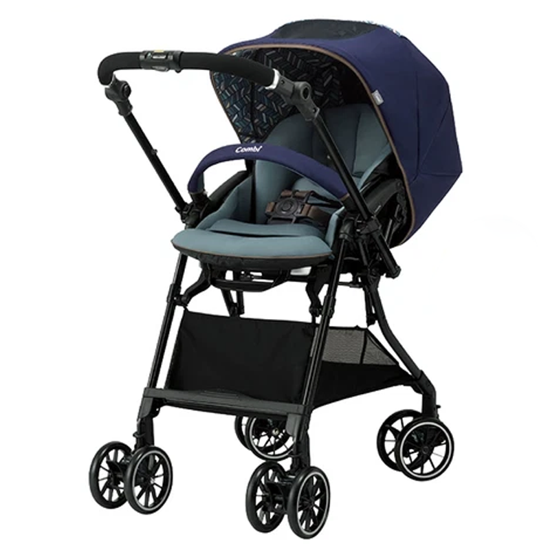 Xe đẩy Combi Sugocal Compact 4 bánh quay tự động - Màu xanh navy