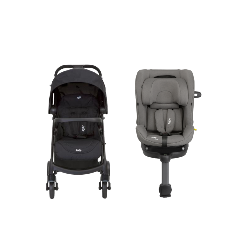 Xe Đẩy Trẻ Em Joie Muze LX W/ FM Coal + Ghế Ngồi Ô Tô Trẻ Em Joie I-Pivot Grow Thunder