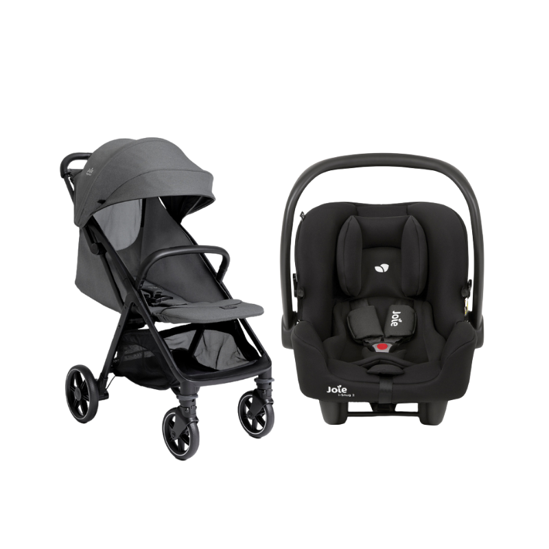 Xe Đẩy Trẻ Em Joie Parcel LX Signature Ebony + Ghế Ngồi Ô Tô Trẻ Em Joie i-Snug 2 Shale