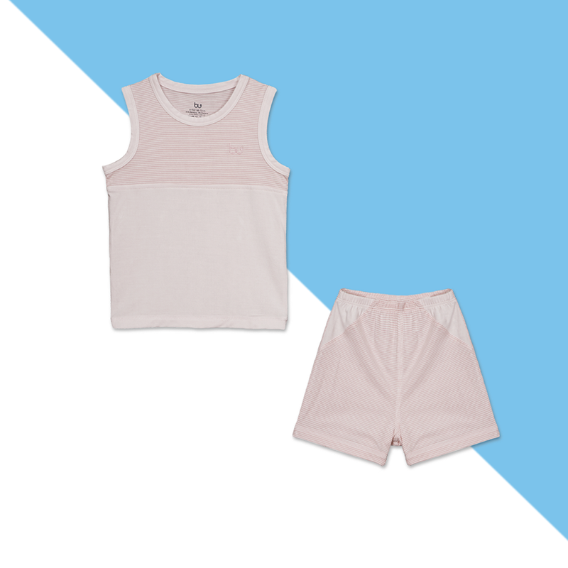 BB016.Pink- Bộ đồ ba lỗ cho bé- Bu