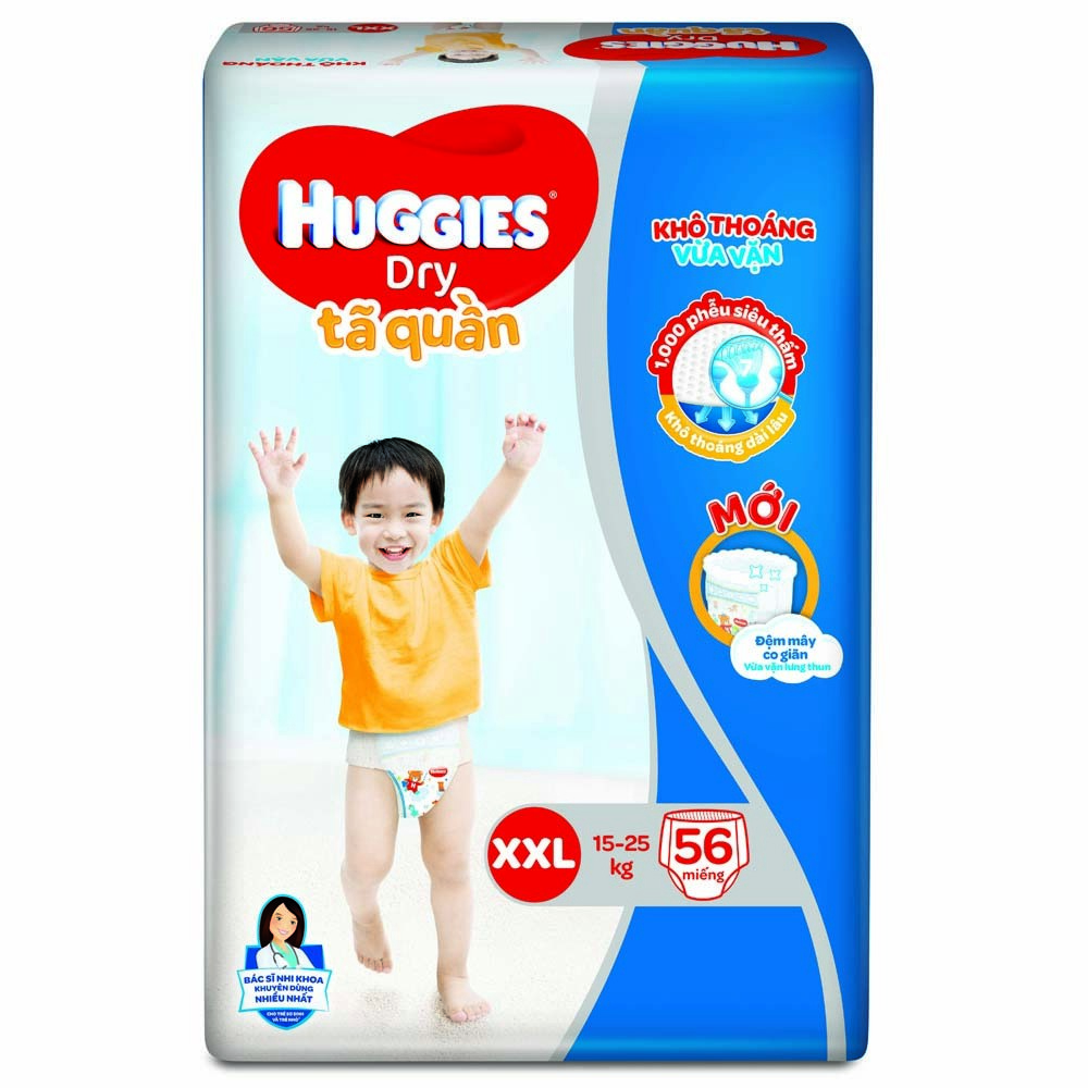 Bỉm - Tã quần Huggies size XXL - 56 miếng (Cho bé 15 - 25kg)