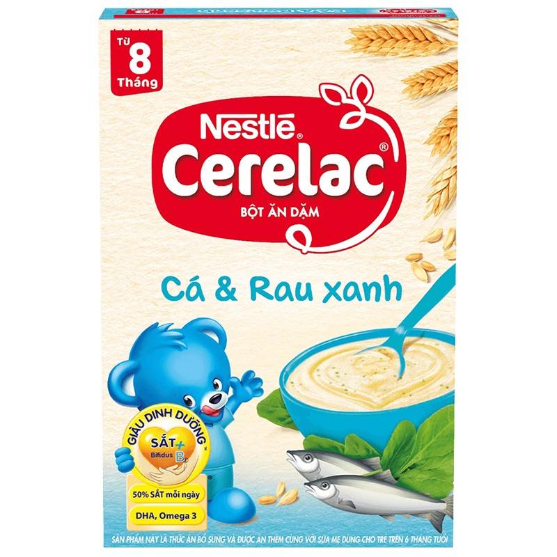 Bột ăn dặm Nestlé Cerelac Cá và Rau xanh 200g