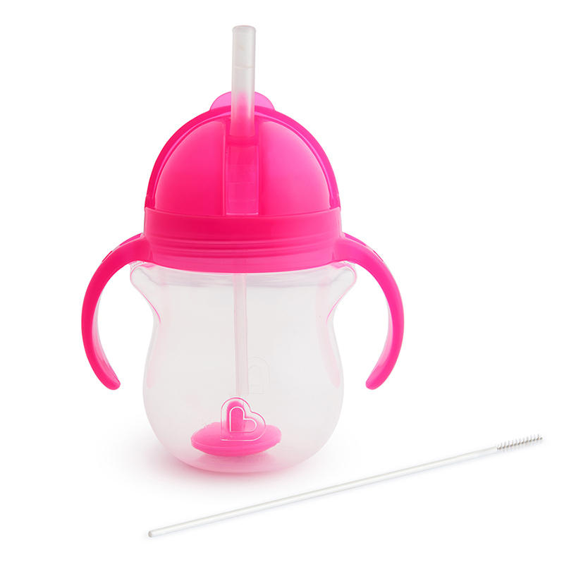 Cốc ống hút mọi tư thế Munchkin 207ml màu hồng