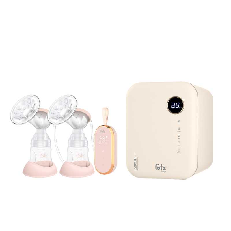 Combo Máy Hút Sữa Điện Đôi Fatzbaby Resonance 5 + Máy Tiệt Trùng Sấy Khô Khử Mùi UVC-LED Công Nghệ Nano Plasma Ion Fatzbaby PLASMAX 8