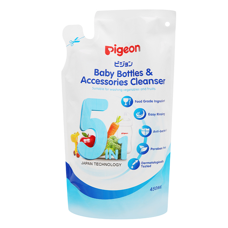 Dung Dịch Súc Rửa Bình Sữa & Phụ Kiện Pigeon 450ml