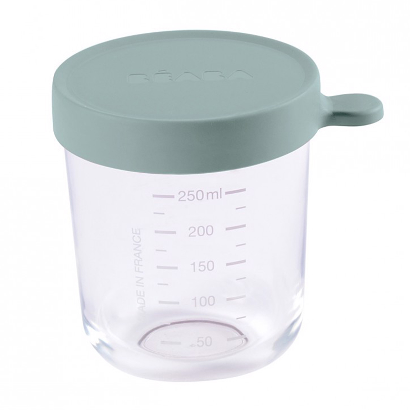 Hũ Thủy Tinh Pháp Chịu Nhiệt Béaba 250ml Xanh Sage