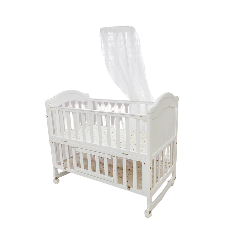 Nôi Cũi Gỗ Umoo UM-08106 - Màu Trắng