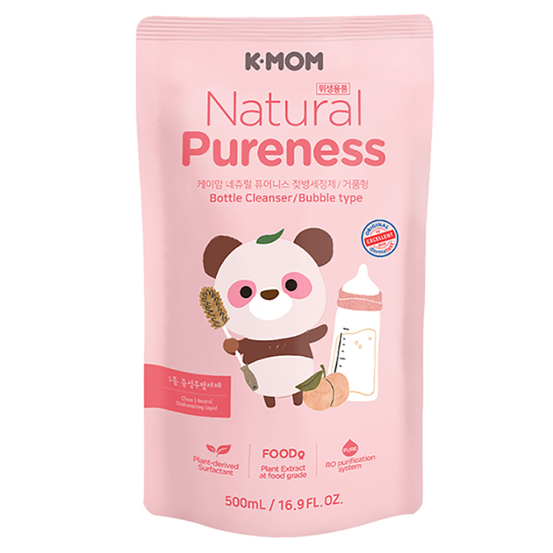 Nước rửa bình & rau quả hữu cơ K-Mom Hàn Quốc (dạng túi 500ml)