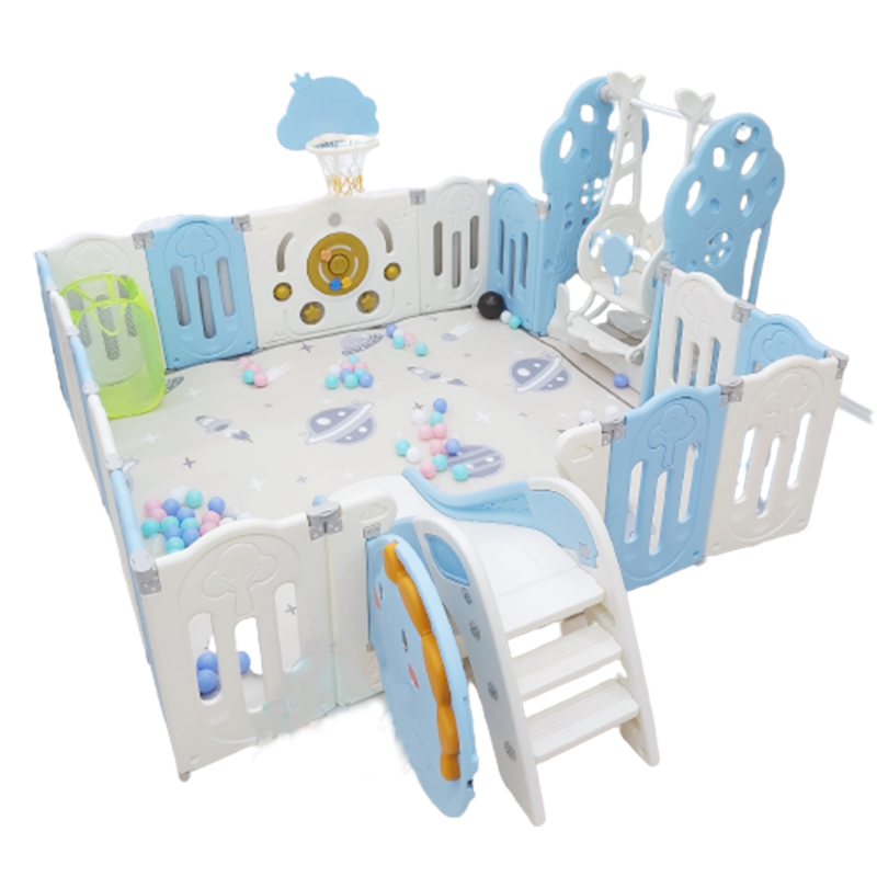 Quây Khủng long - Xích đu - Cầu trượt Holla 2022 Màu xanh dương (1m9 x 2m5)