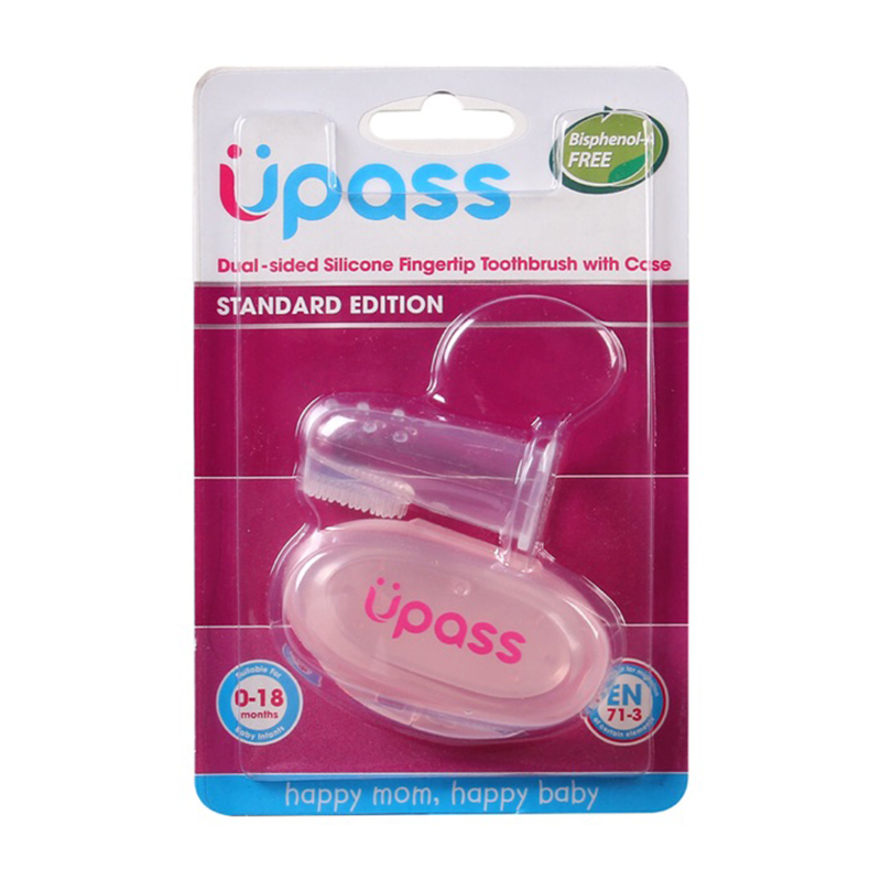 Rơ lưỡi xỏ ngón silicone siêu mềm Upass kèm hộp đựng màu hồng