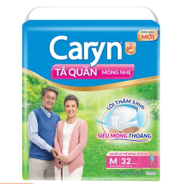 Tã Quần Người Lớn Mỏng Nhẹ Caryn Size M 32 Miếng