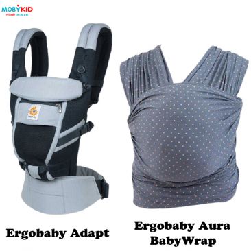 Review từ A đến Z địu cho bé Ergobaby Adapt và Aura Baby Wrap mới ra mắt có gì hot?