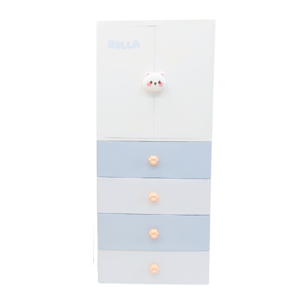 Tủ 5 Tầng Gấu Thỏ Holla - Màu Xanh