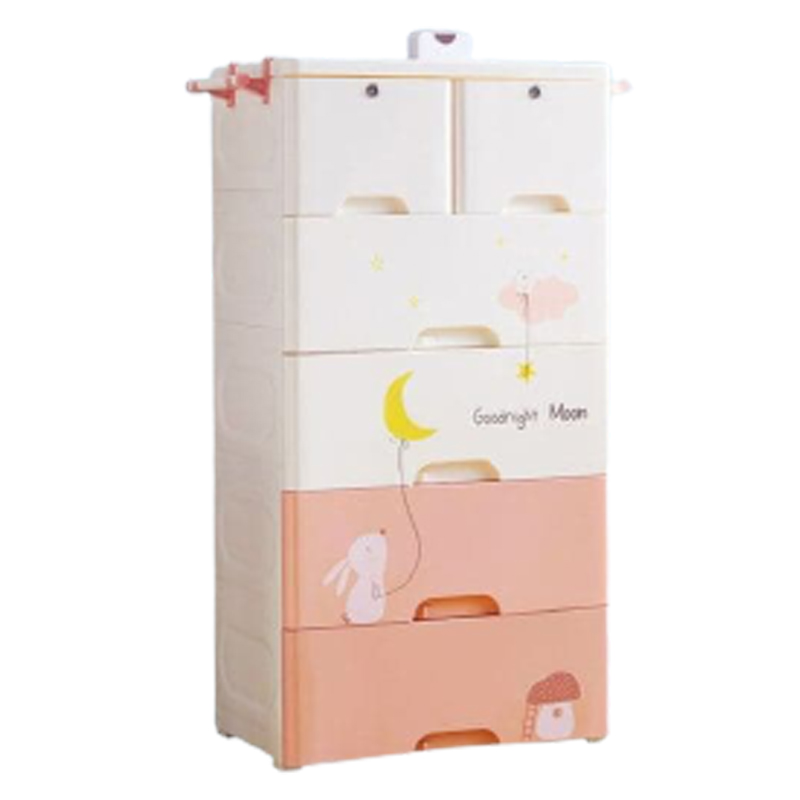 Tủ Nhựa Holla 5 Ngăn Kéo Thỏ Hồng