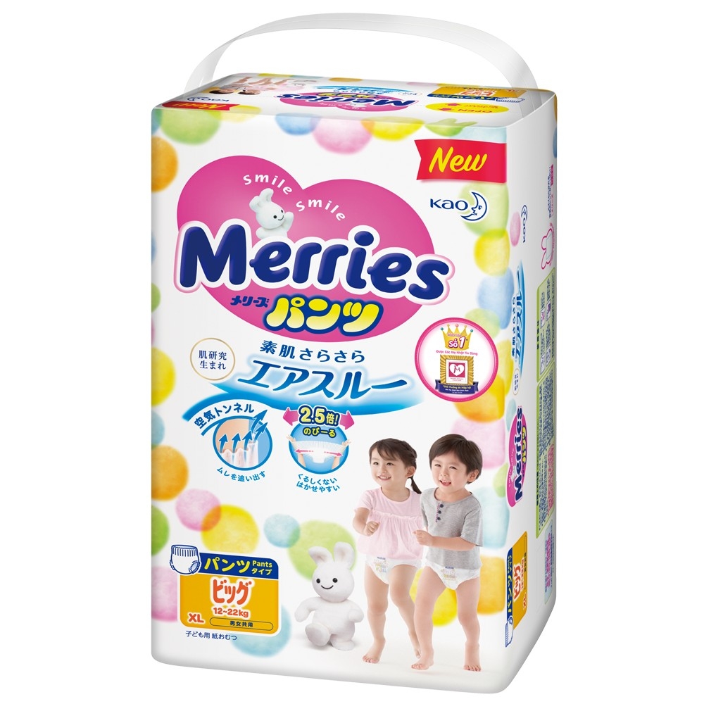 Bỉm - Tã quần Merries Size XL - 38 Miếng (cho bé 12 - 22kg)