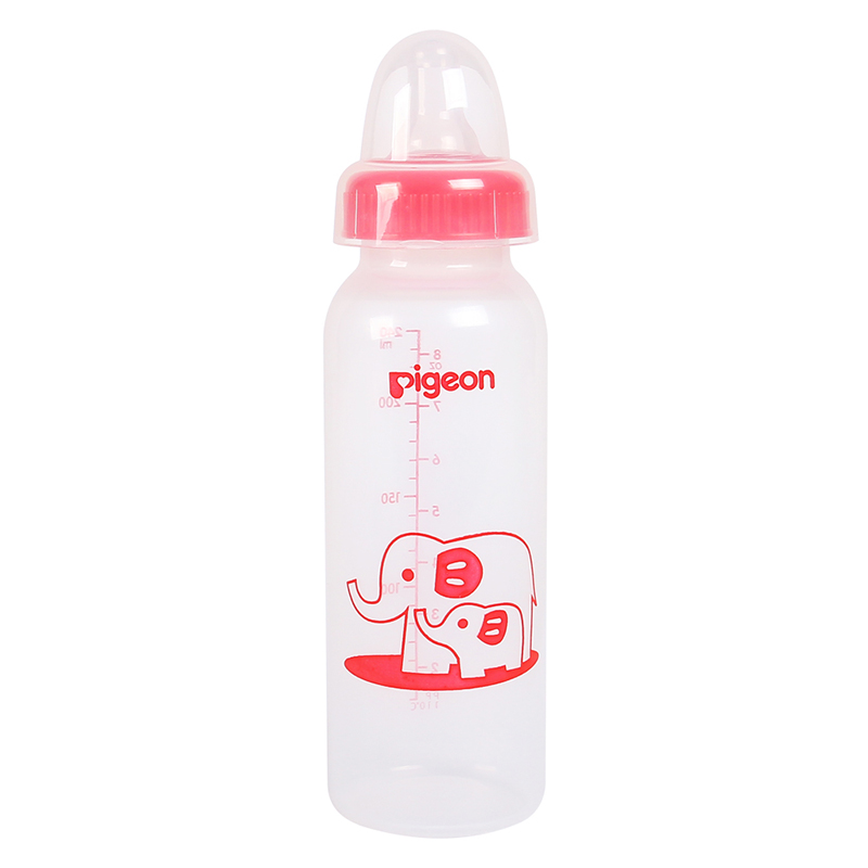 Bình Sữa Pigeon PP Tiêu Chuẩn Voi Màu Đỏ 240ml