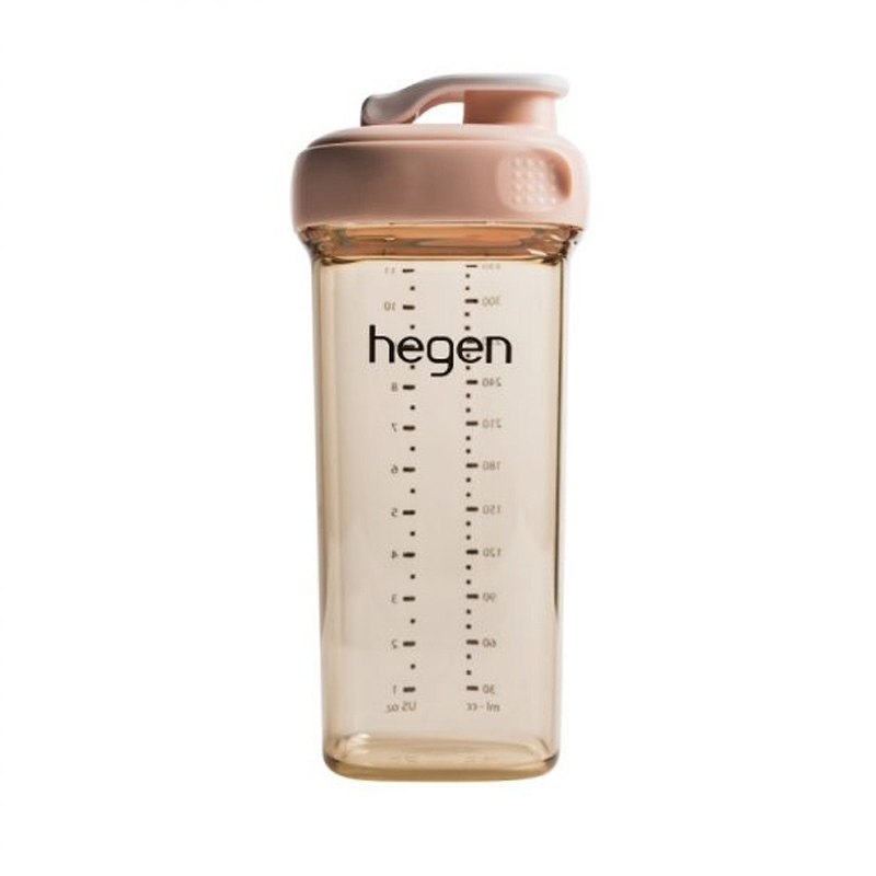 Bình uống nước Hegen PPSU 330ml nắp màu hồng