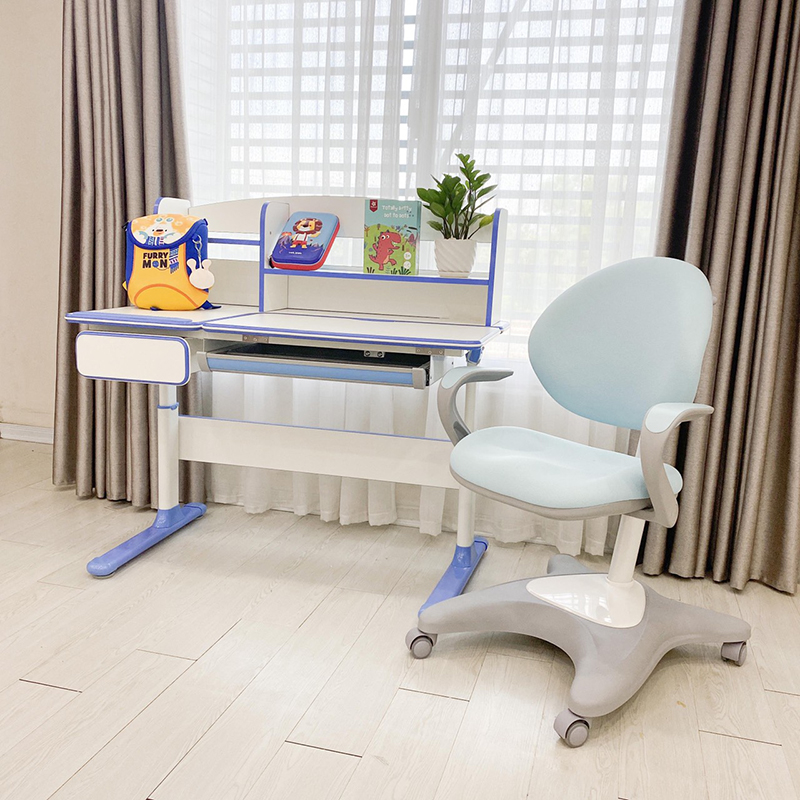 Bộ bàn ghế chống gù chống cận xuất Hàn Luxury màu xanh