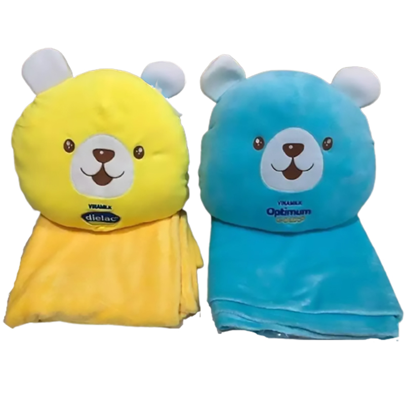 Bộ mền gối hình gấu 2in1 tiện lợi