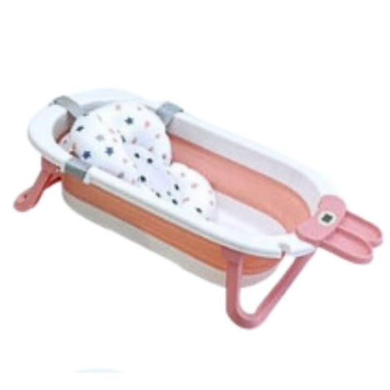 Chậu Tắm Rabbit Gấp Gọn Kem Phao Holla HL-03224 Màu Hồng