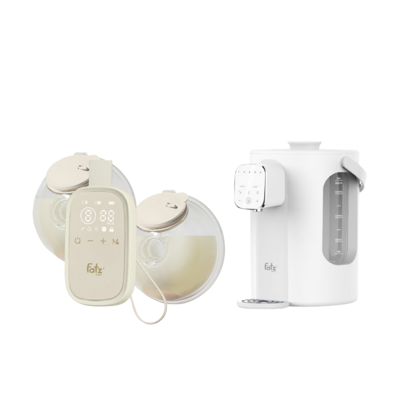 Combo Máy Hút Sữa Điện Đôi Rảnh Tay Fatzbaby TwinFree 5 + Máy Đun Và Hâm Nước Pha Sữa Thông Minh Tiện Lợi Fatzbaby Smart 11 Plus