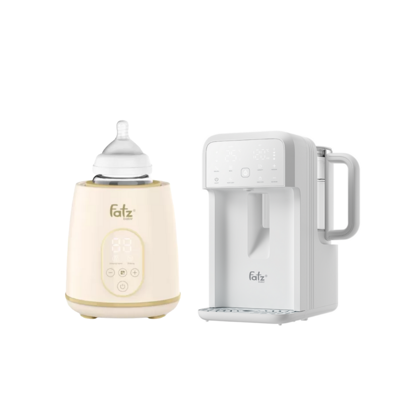 Combo Máy Lắc Và Giữ Ấm Bình Sữa Thông Minh Cho Bé Fatzbaby Shake 2 + Máy Đun Và Hâm Nước Pha Sữa Thông Minh Tiện Lợi Fatzbaby Smart 10 Plus