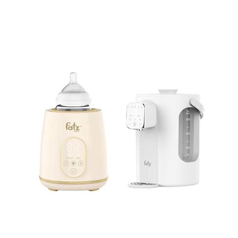 Combo Máy Lắc Và Giữ Ấm Bình Sữa Thông Minh Cho Bé Fatzbaby Shake 2 + Máy Đun Và Hâm Nước Pha Sữa Thông Minh Tiện Lợi Fatzbaby Smart 11 Plus
